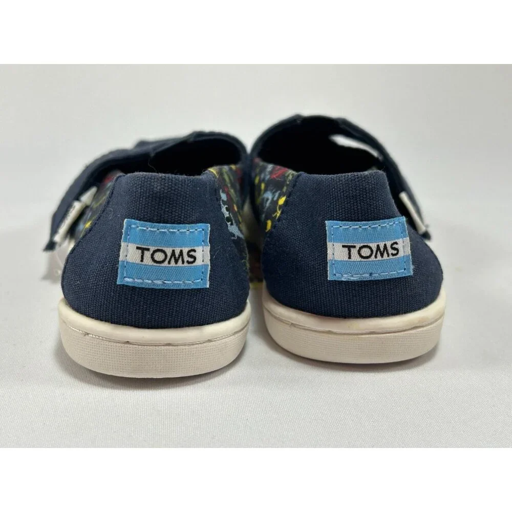 TOMS‎ Tiny Classic Canvas Toddler 9 Navy Scorpions Style #10010694